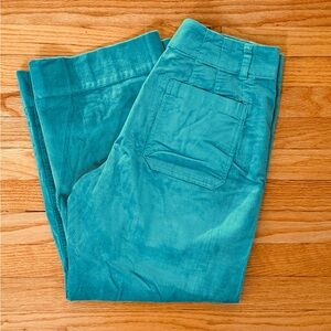 NWOT Maeve Turquoise Corduroy Colette Cropped Pants